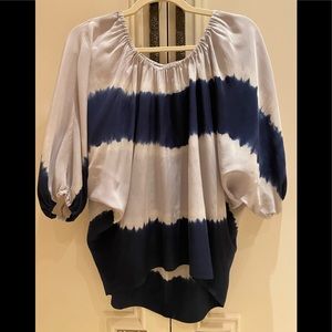 JOIE silk tie dye look peasant top